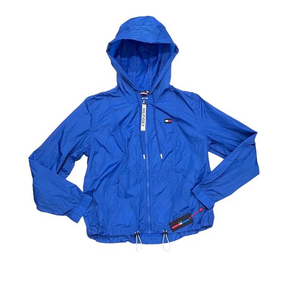 Tommy Hilfiger Blue Hooded Lightweight Zip Windbreaker M - Picture 3 of 10